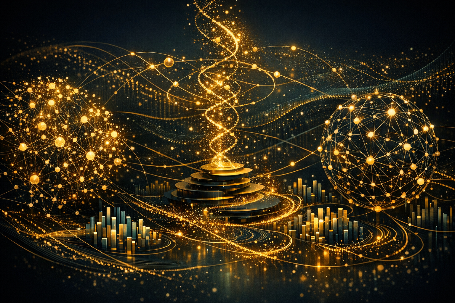 A widescreen publication network showing evidence clusters, source pathways, and research interconnections.
